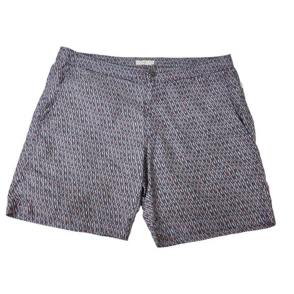 Onia Calder Swim Trunks Mens 38 Multicolor Abstract Drawstring Shorts‎ Beach - Picture 1 of 12